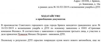 Образец ходатайства о приобщении документов к материалам дела